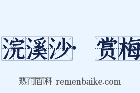 浣溪沙·赏梅是什么意思的图片